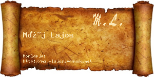 Máj Lajos névjegykártya