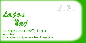 lajos maj business card